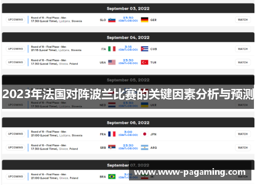 2023年法国对阵波兰比赛的关键因素分析与预测 2023年法国对阵波兰比赛的关键因素分析与预测